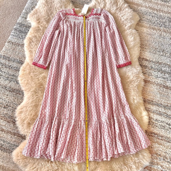 💋SOLD💋 ♥️🌹DÔEN ‘Emmeline’ Organic Cotton Voile Cascading Lace-Trim Nightgown - Picture 11 of 16